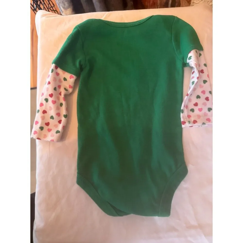 Infant Girls Size 6-9 months Christmas Onesies EUC